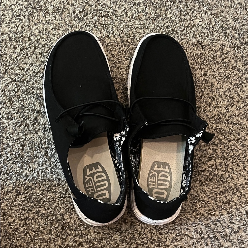 Hey Dude Black Women’s Canvas Slip-Ons